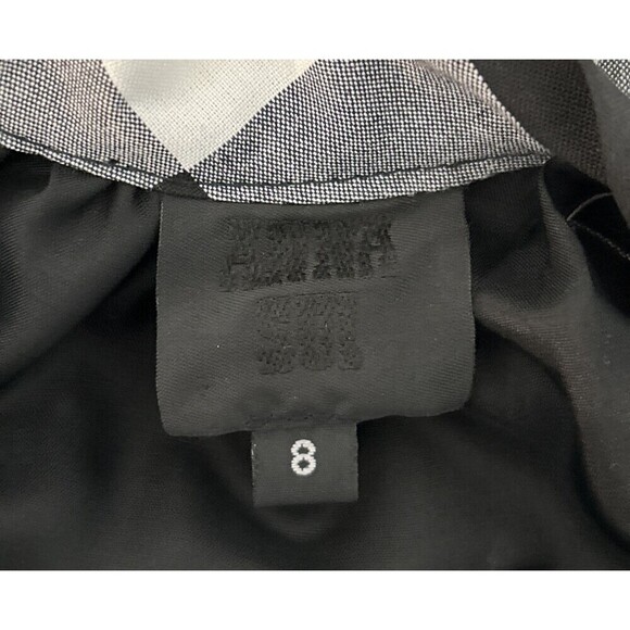 Anna Sui Black & White Gingham Fit & Flair Sleeveless Halter Dress Size 8 - Picture 6 of 9